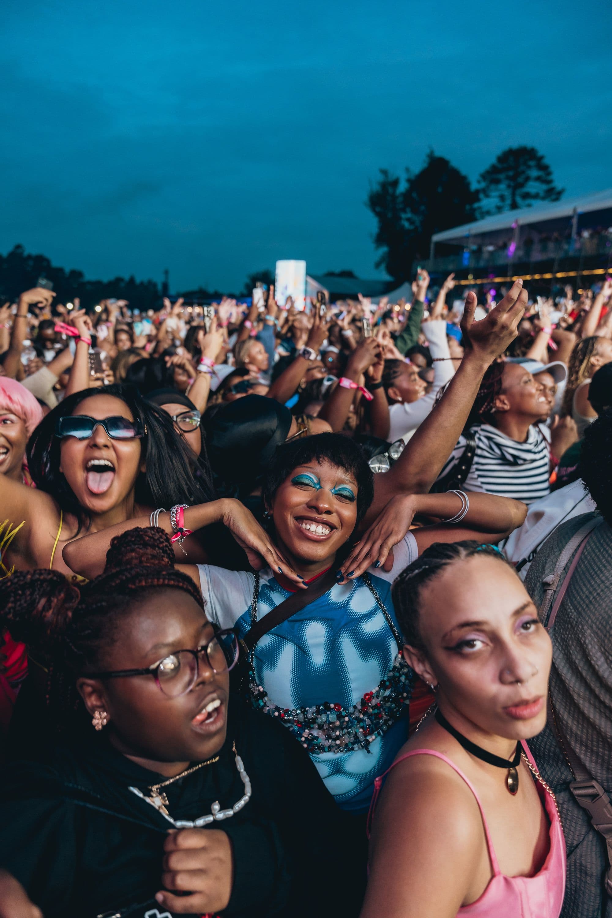 crowd celebrating at Milk & Cookies festival
